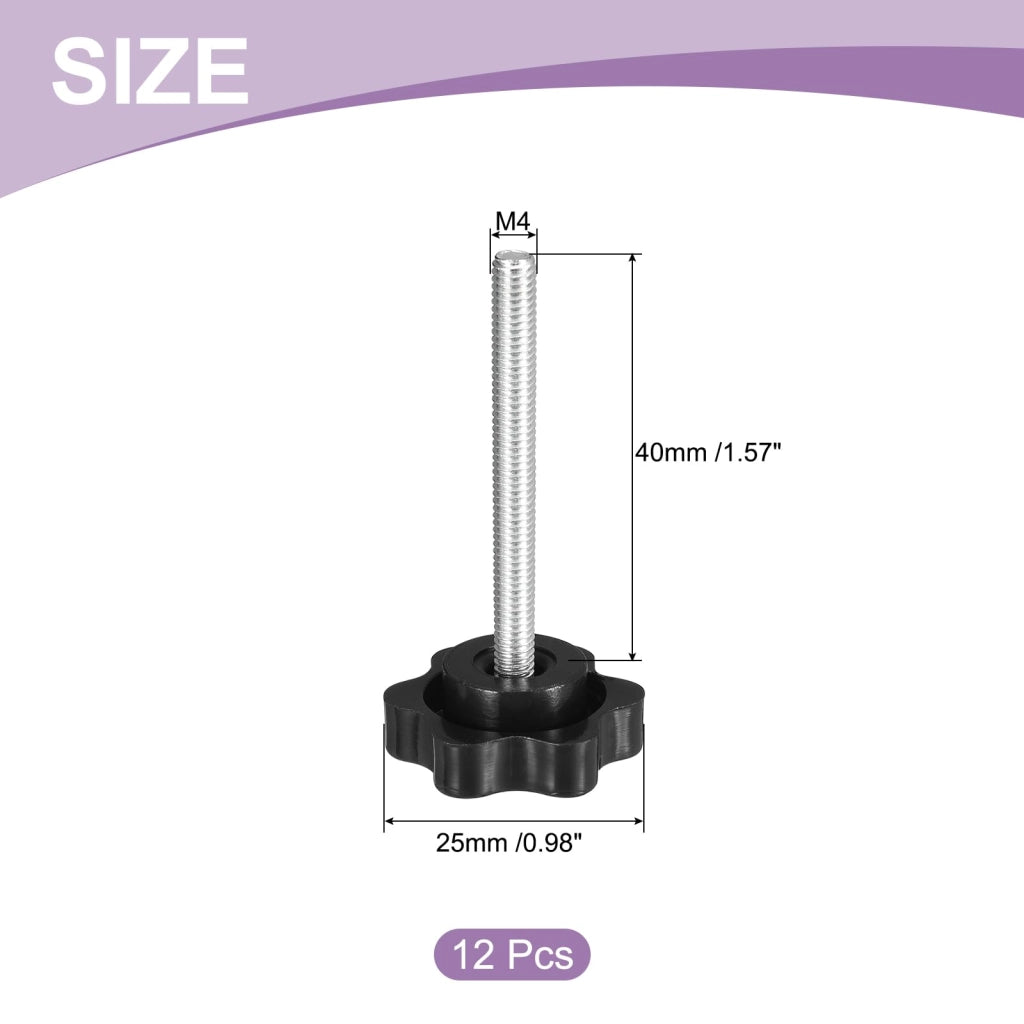 12 elementi di fissaggio a molla M4x40 mm, in plastica esagonale, azionamento manuale