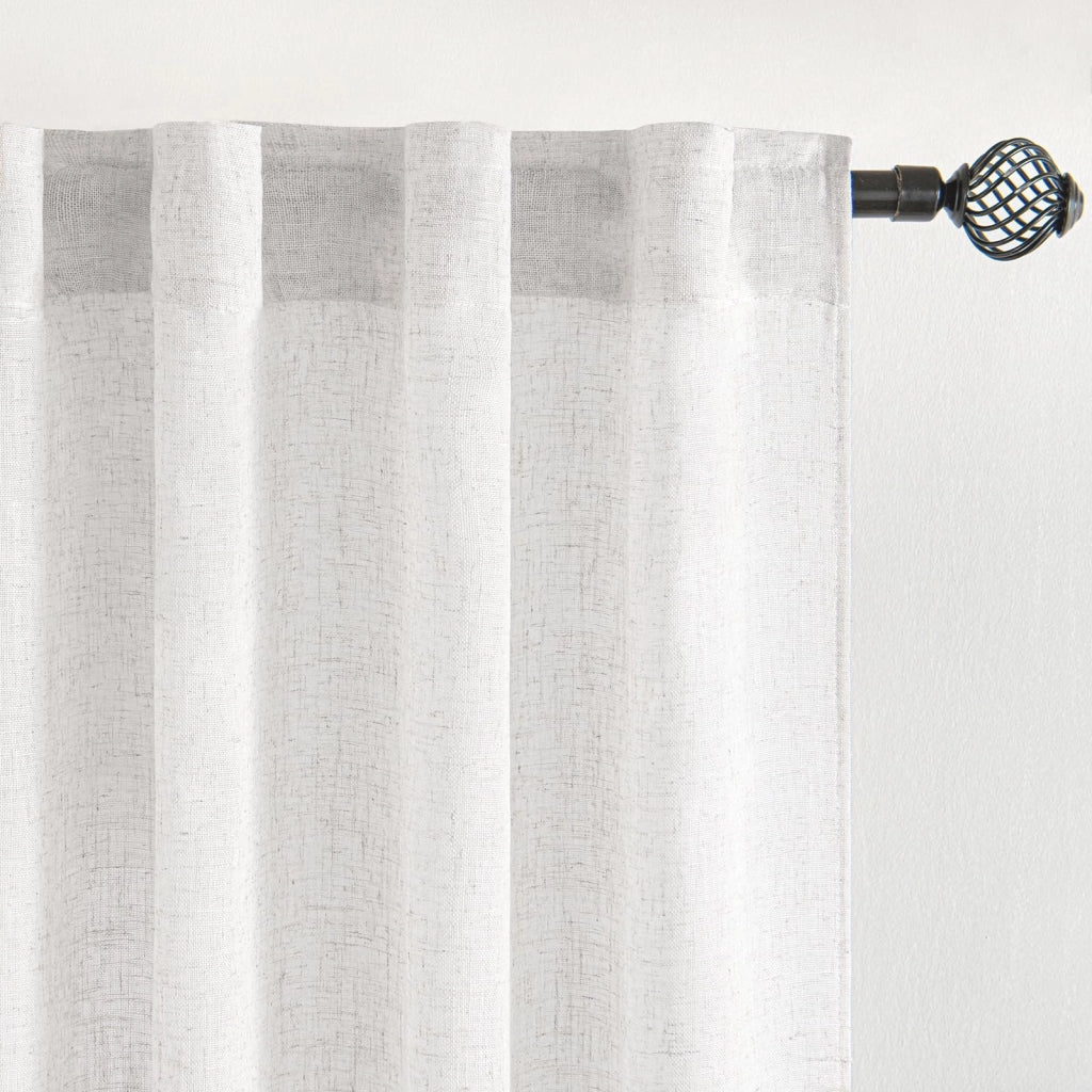 Tende a pacchetto, set da 2, trasparenti, bianche, 245x140 cm