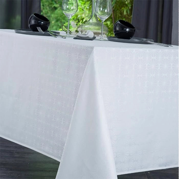 Tovaglia damascata, Venezia, bianca, 160x250 cm, rettangolare