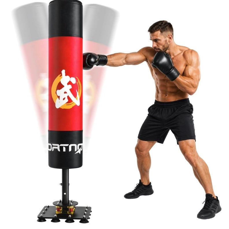 Sacco da boxe autoportante rosso 156 cm con 12 ventose