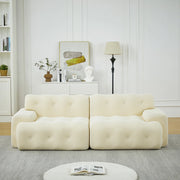 Divano 2 posti modulare beige in tessuto, 224 cm