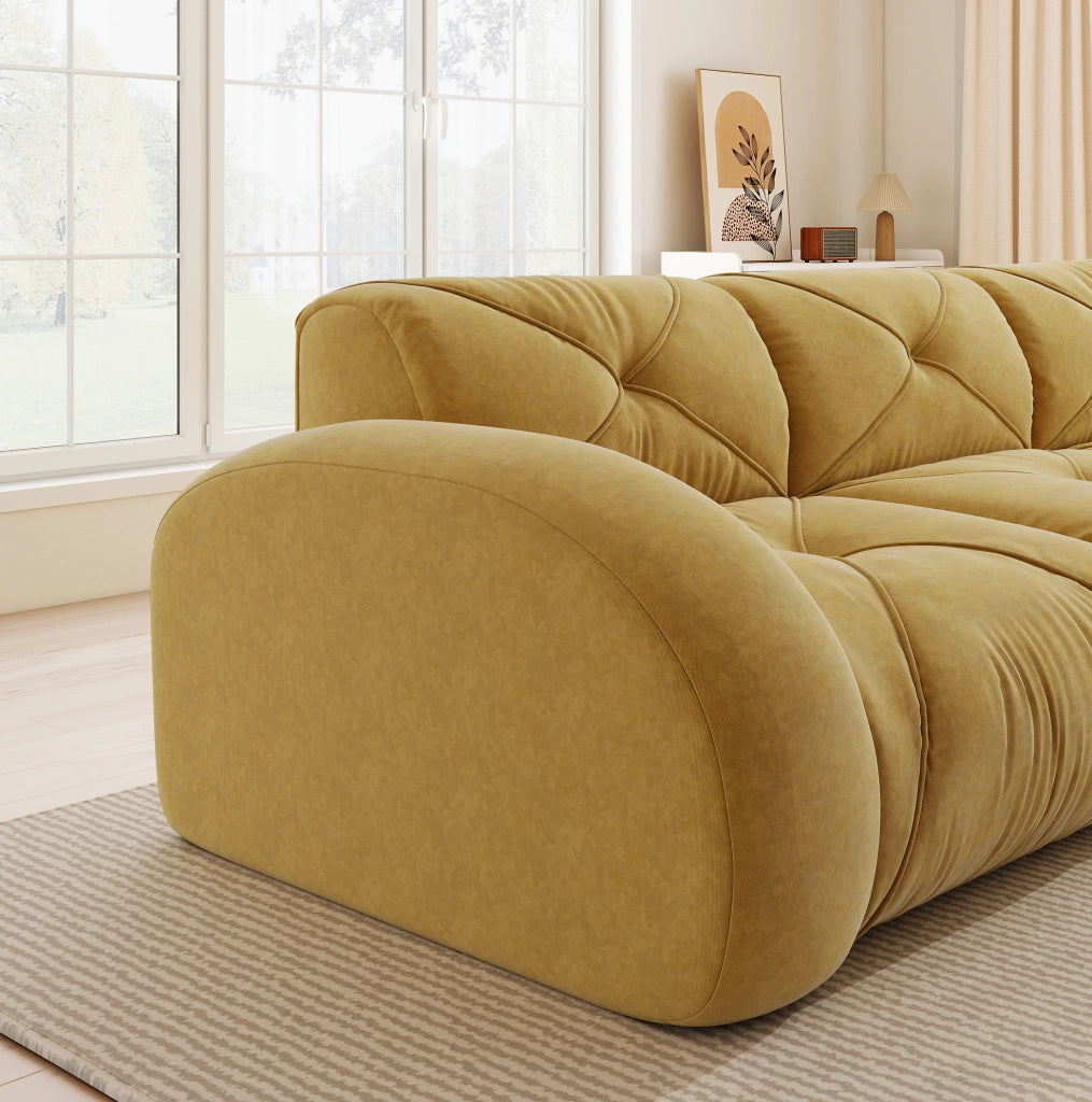 DIVANO Modulare Senza Struttura 281x95x76 cm in Ciniglia Gialla