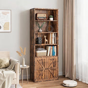 Libreria a 6 ripiani con 2 ante