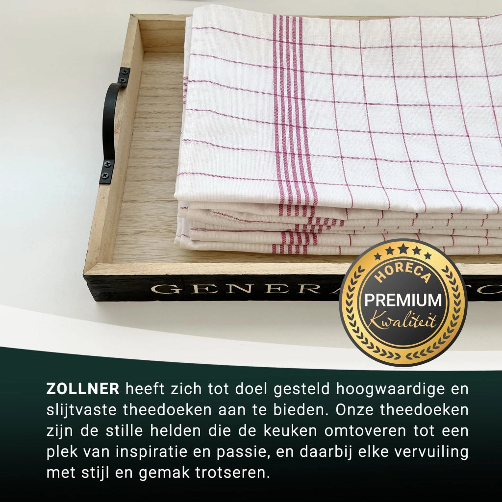 Set di 10 strofinacci in cotone, 50x70 cm, a quadretti rossi e bianchi