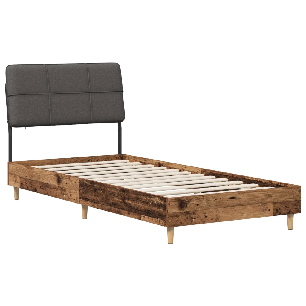Letto singolo con testiera Legno vecchio e grigio scuro 8003467