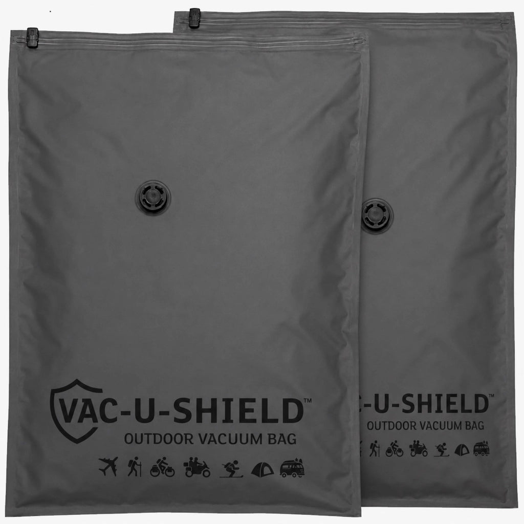 2 sacchetti sottovuoto 86x60 cm + pompa USB-C, per uso esterno, colore grigio