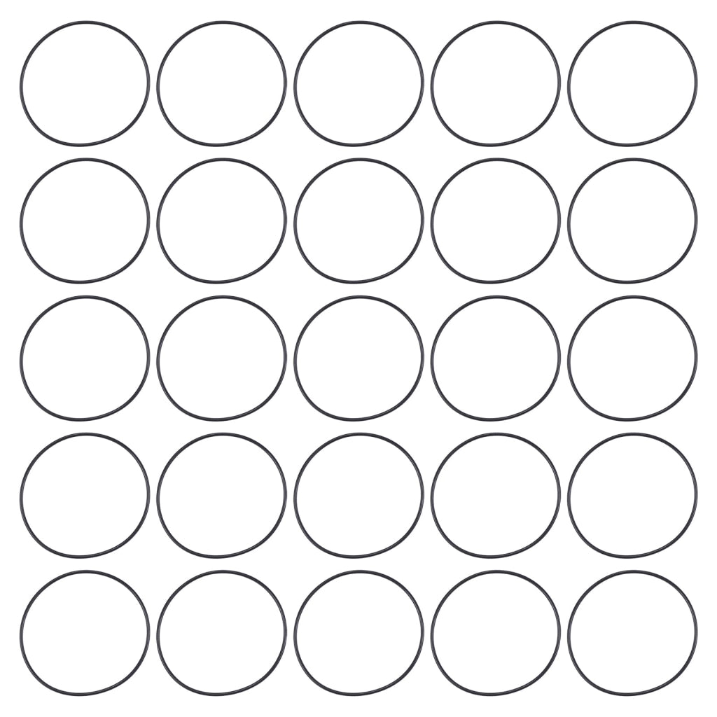 O-ring in gomma FKM, confezione da 25 pezzi, dimensioni 55x52x1,5 mm, durezza 75A, colore nero