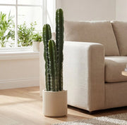 Cactus artificiale verde alto 95 cm con vaso decorativo