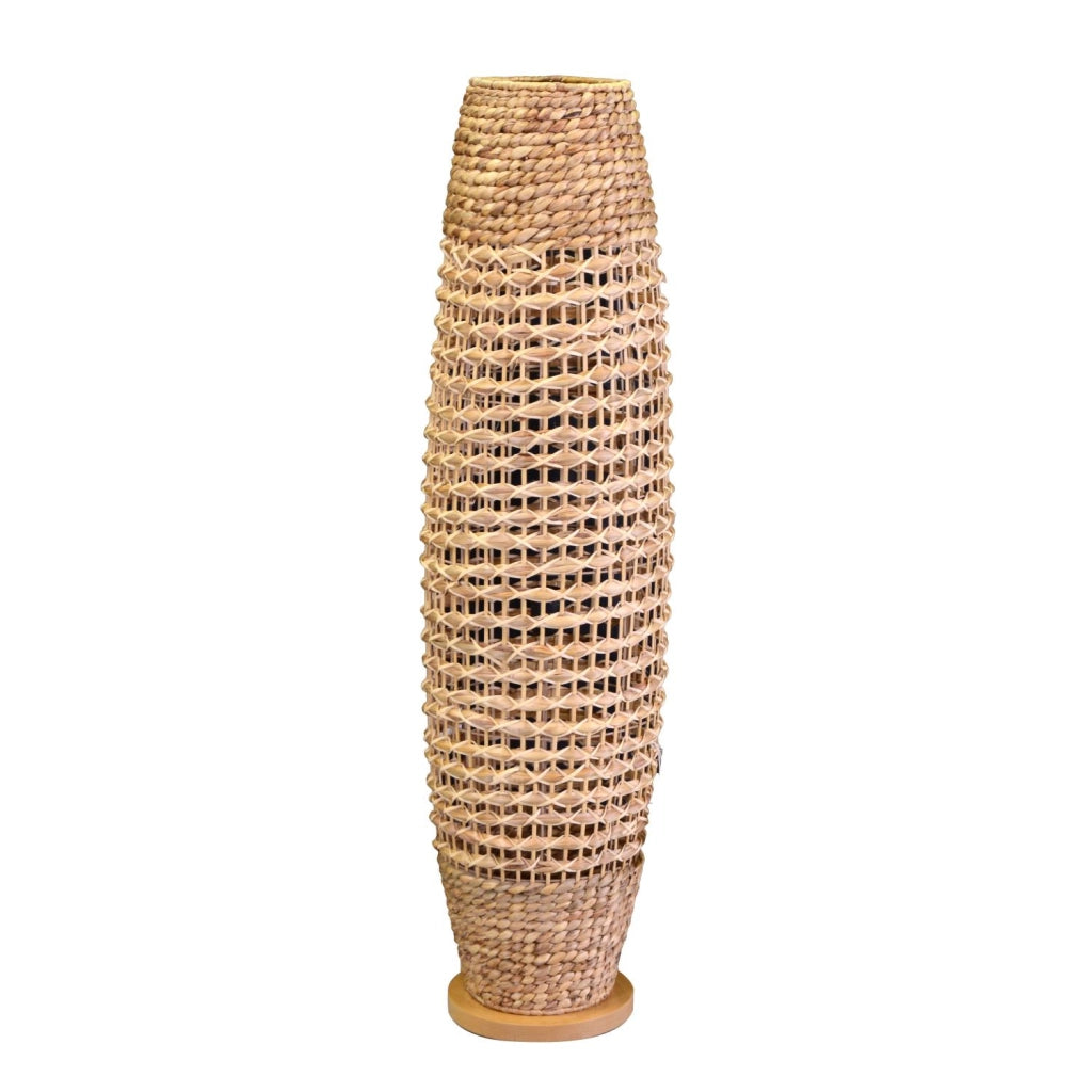 Lampada rattan naturale da terra con attacco cm ø31h119