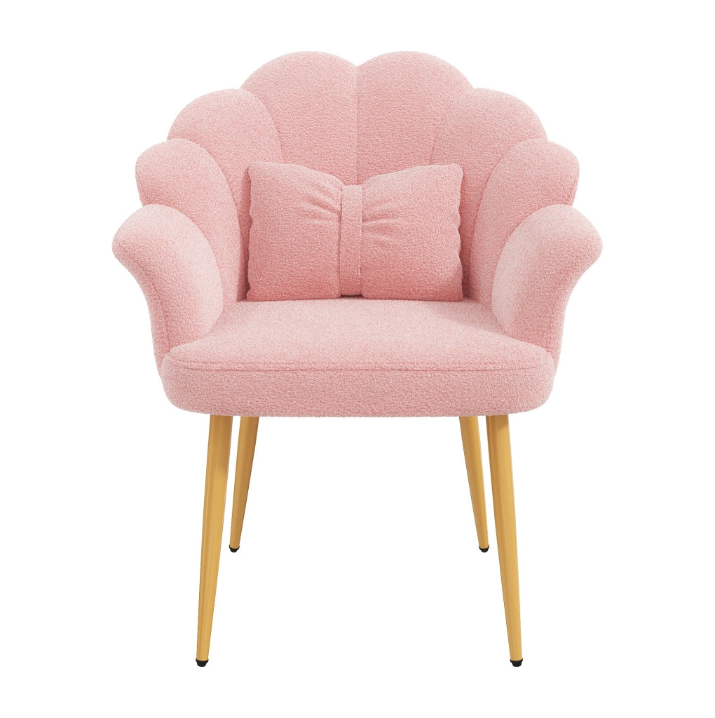 Set di 2 poltrone 64x65;5x85 cm in tessuto peluche rosa con cuscini