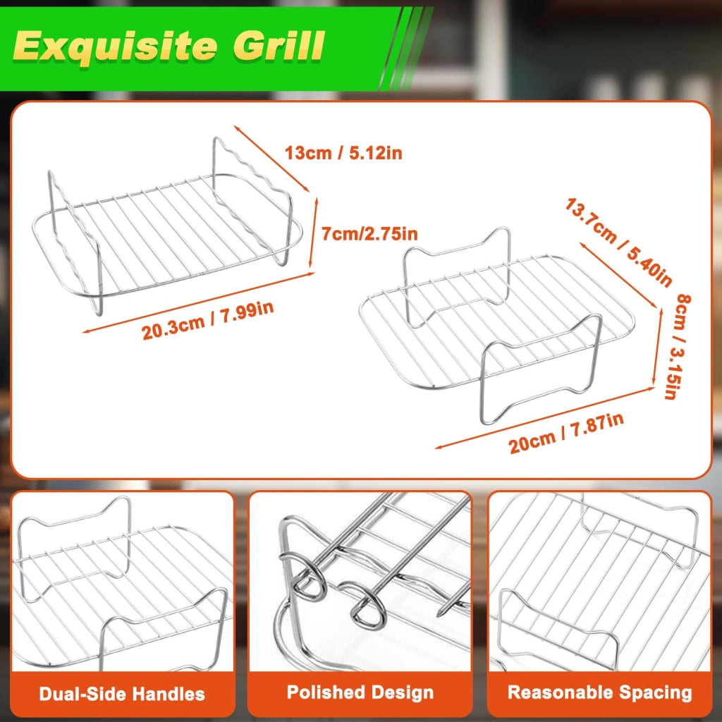 Accessori per friggitrice ad aria compatibili con Foodi Flexlade da 10,4 litri, set da 6 pezzi
