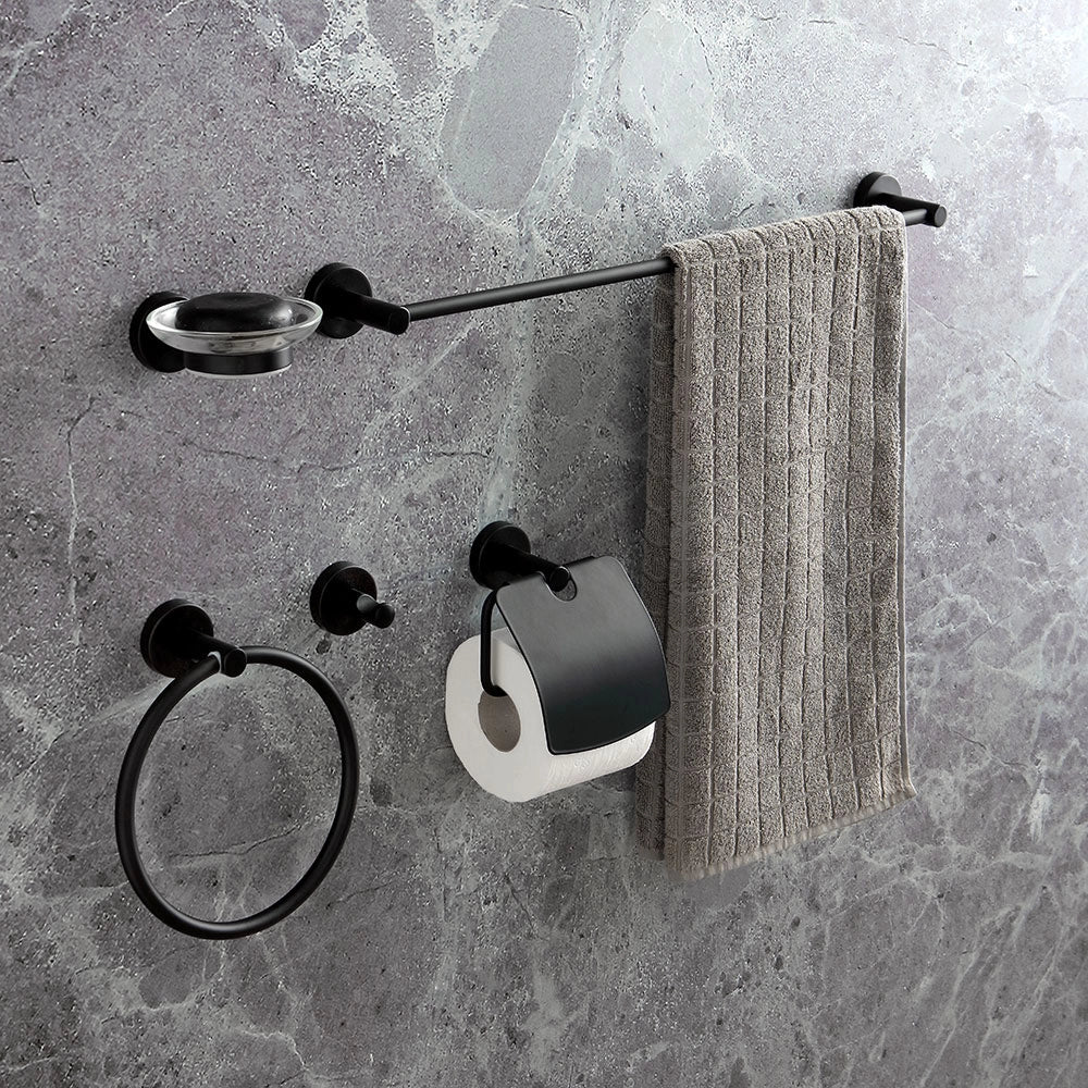 Set di 5 accessori bagno a muro nero opaco