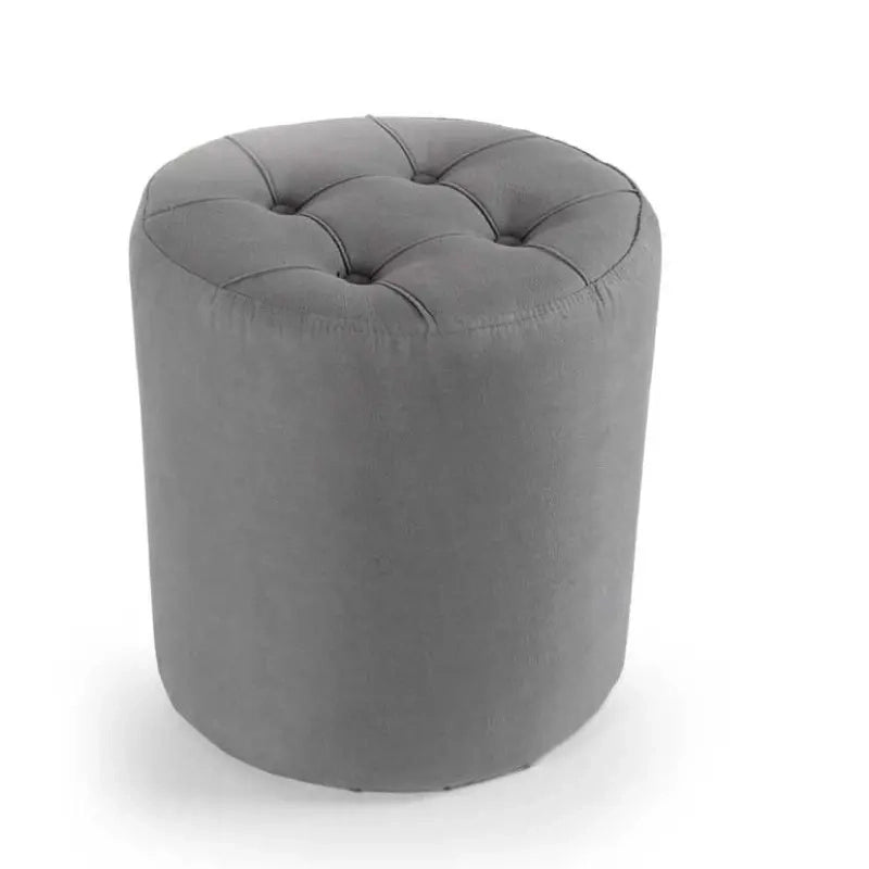 Pouf in velluto grigio cm Ø40x43h
