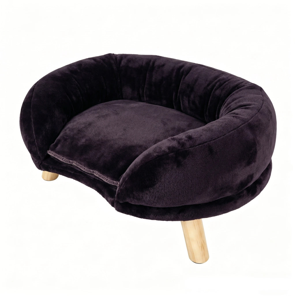 Divanetto per gatto 50 x 40 x 12,5 cm poliestere marrone scuro, compatto e silenzioso