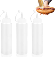 3 bottiglie con beccuccio dosatore da 500 ml – trasparenti, senza BPA, ideali per salse e sciroppi