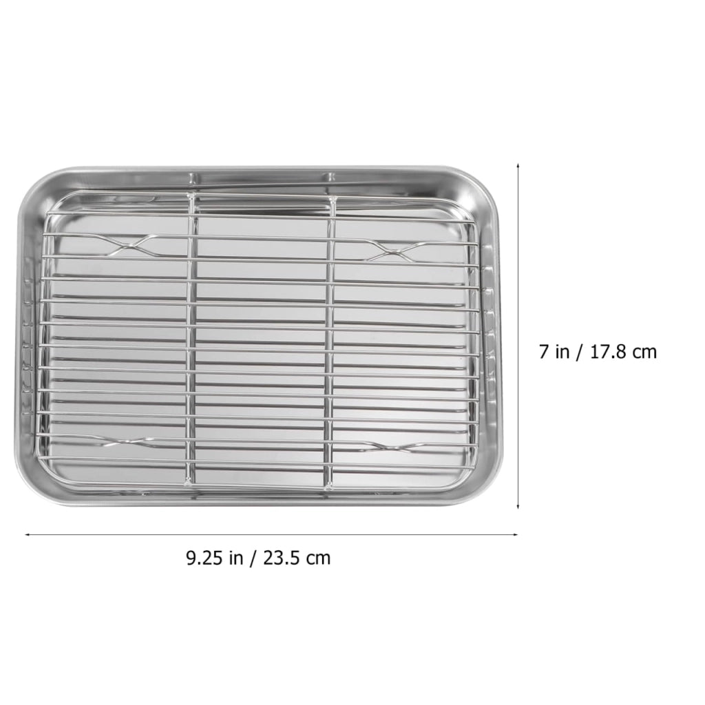 Stampo per pane con griglia di raffreddamento, acciaio inossidabile, set da 2, 23x17x2,5 cm