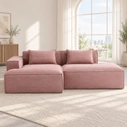 Divano moderno 235 cm rosa baby con molle insacchettate