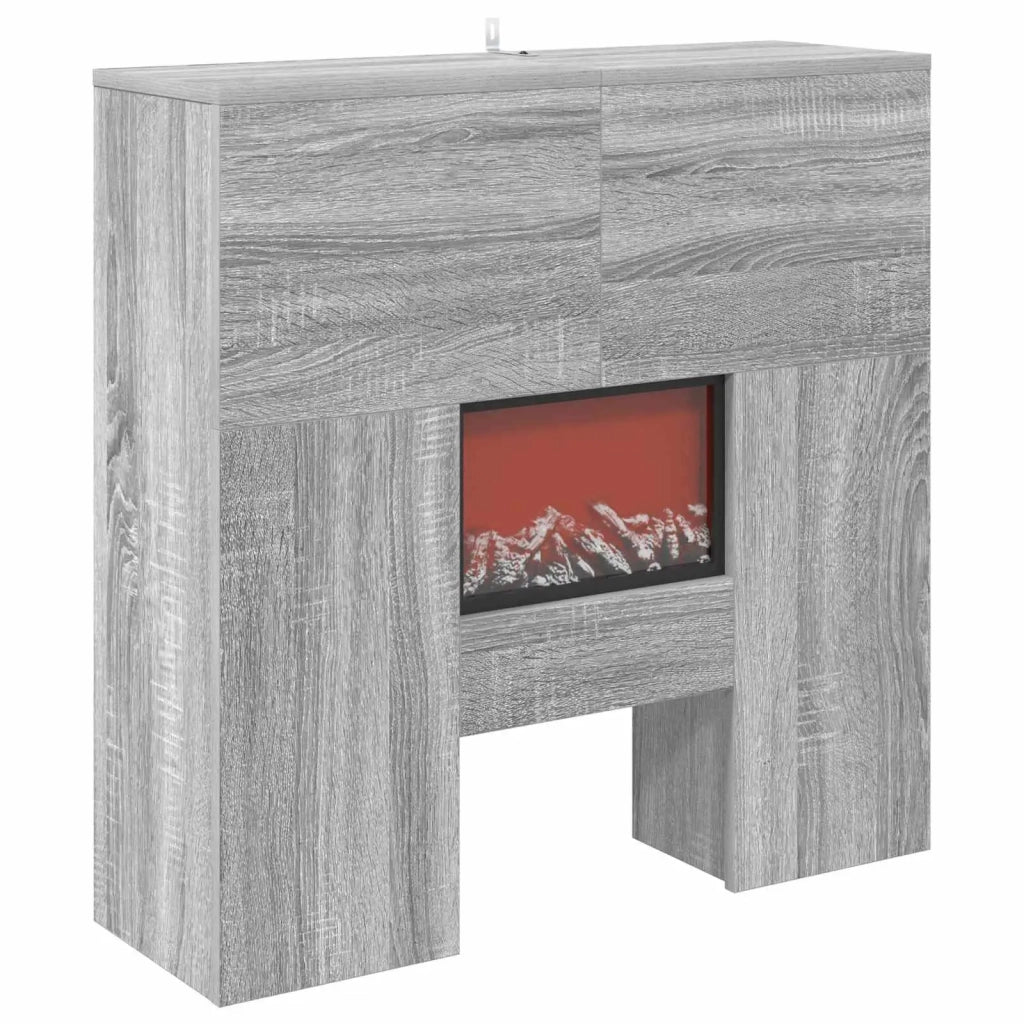 Caminetto elettrico Sonoma grigio 75 x 24,5 x 75 cm 8020773