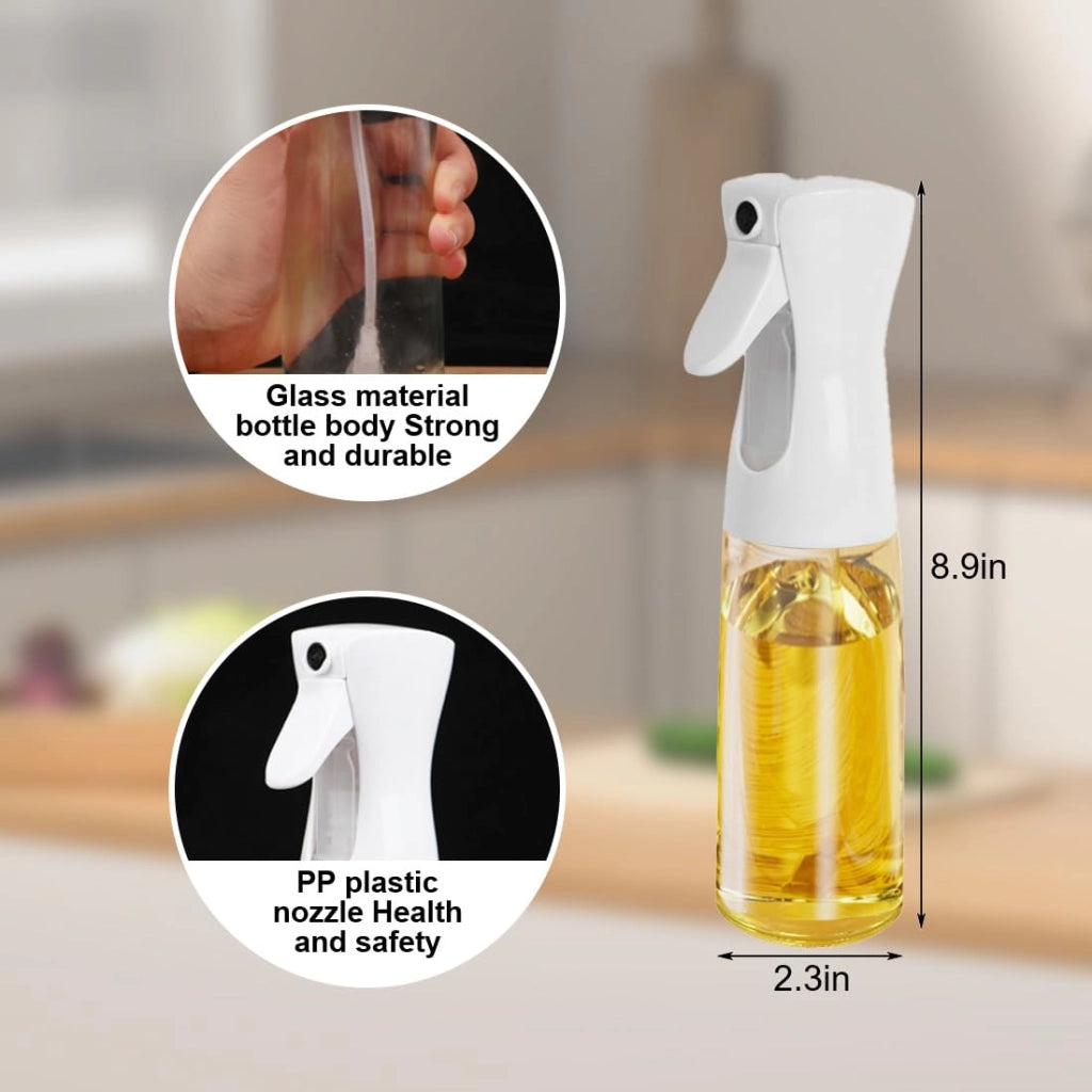 Spruzzatore per olio da 220 ml, con flacone in vetro e spazzola, ideale per la cucina