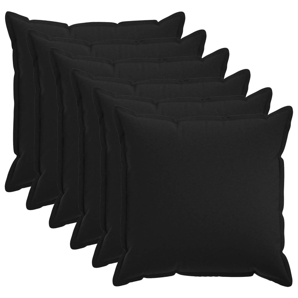 Federa 6 pz HOUTEN Nero 55 x 55 cm Lino 920328