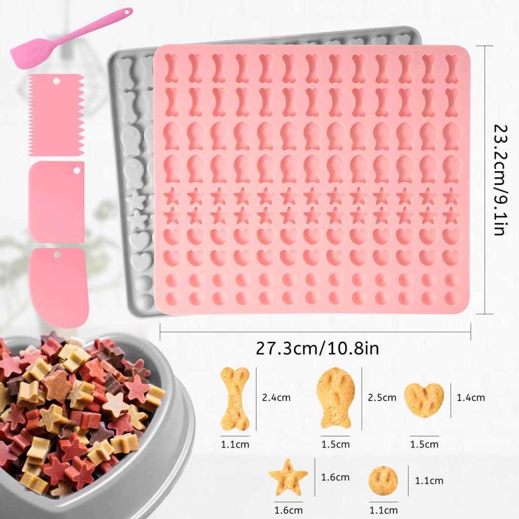 Tappetino in silicone per biscotti per cani, confezione da 2, con 5 forme diverse, privo di BPA