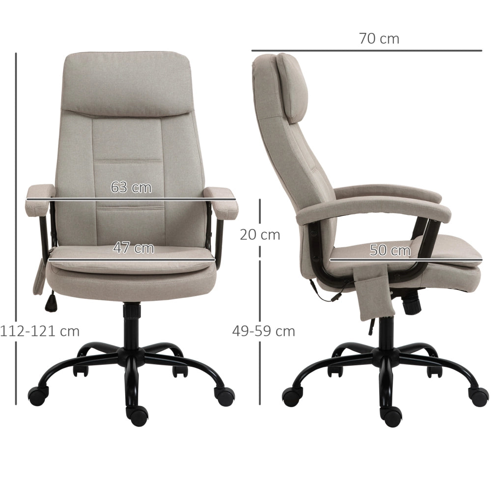 SEDIA da ufficio ergonomica con massaggio, regolabile in altezza, beige