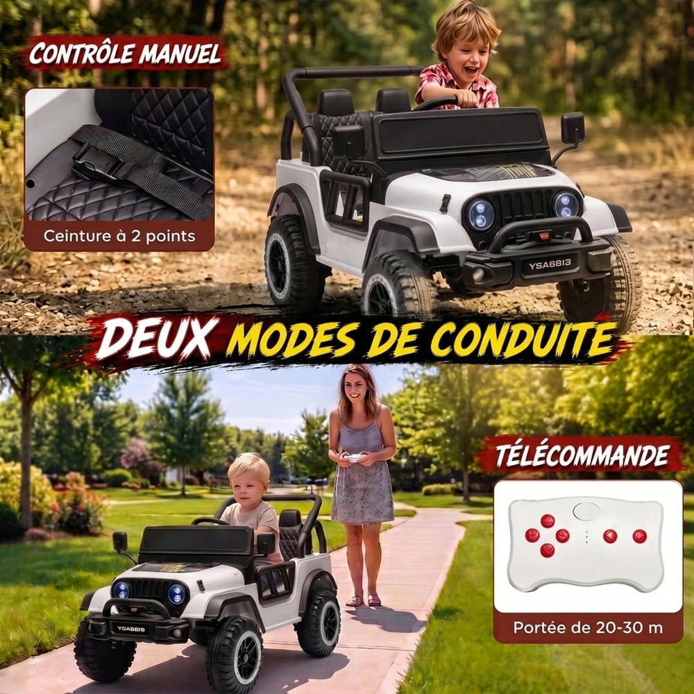Macchina Elettrica per Bambini 12V Bianco con Telecomando 2,4G Doppio Motore Sospensioni Luci e Musica per Giardino ed Esterni