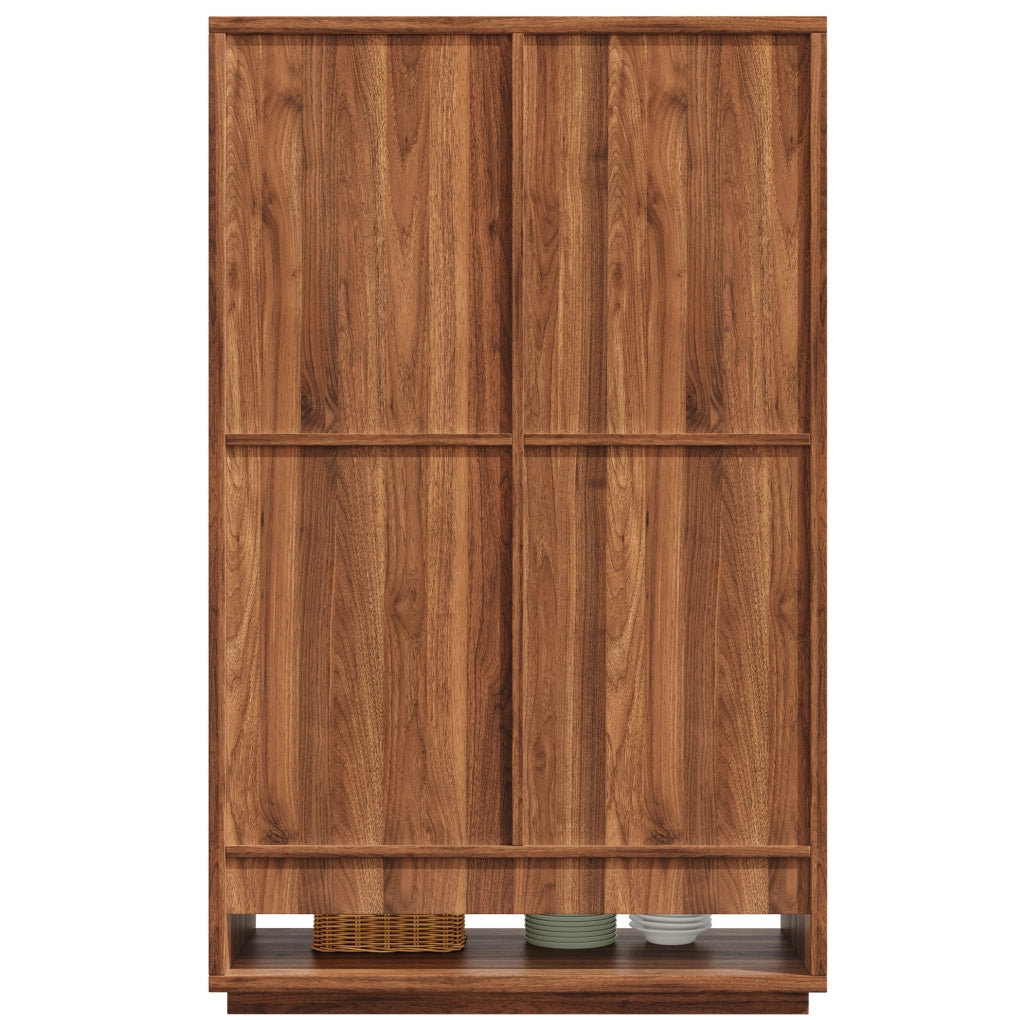 Armadio alto 100x40x162;5 cm in MDF e metallo marrone; 8 livelli salvaspazio