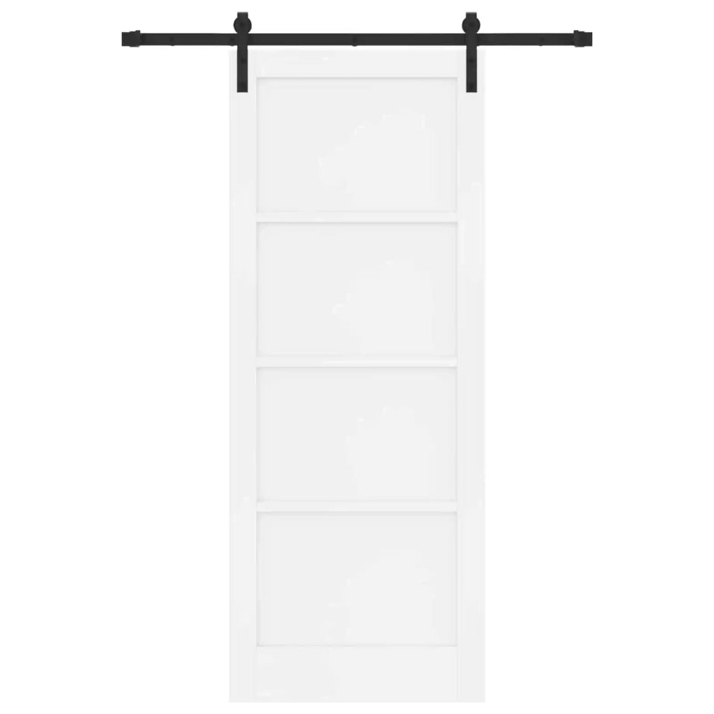 Porta scorrevole 83 x 211 cm Legno ingegnerizzato Bianco e Nero 3449964