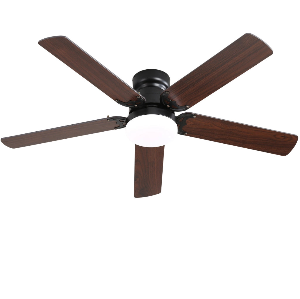 VENTILATORE da soffitto 106,68 cm con LED 18 W e telecomando, MDF nero opaco