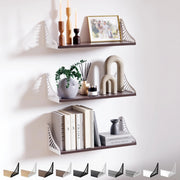 Mensole sospese, set da 3, 40x15 cm, marrone scuro/nero