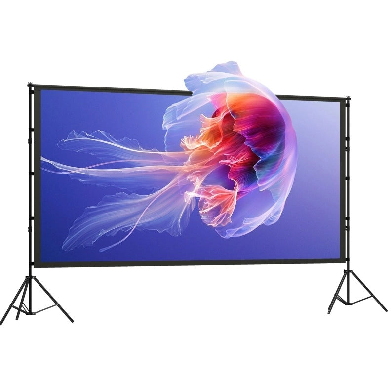 Schermo per proiettore 120" 16:9 con doppio treppiede, nero