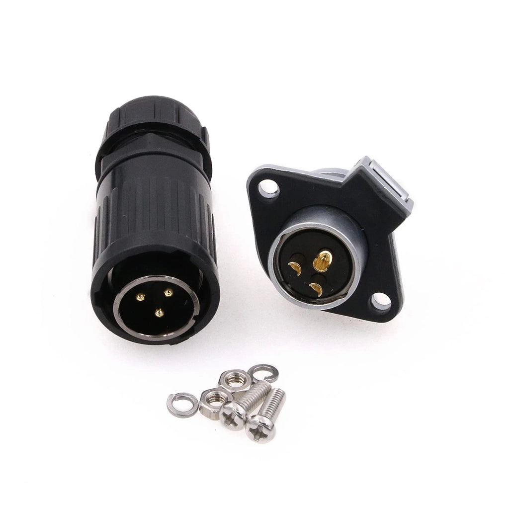 Connettore rotondo impermeabile a 3 pin, HP20, grado di protezione IP67, 30A, 500V