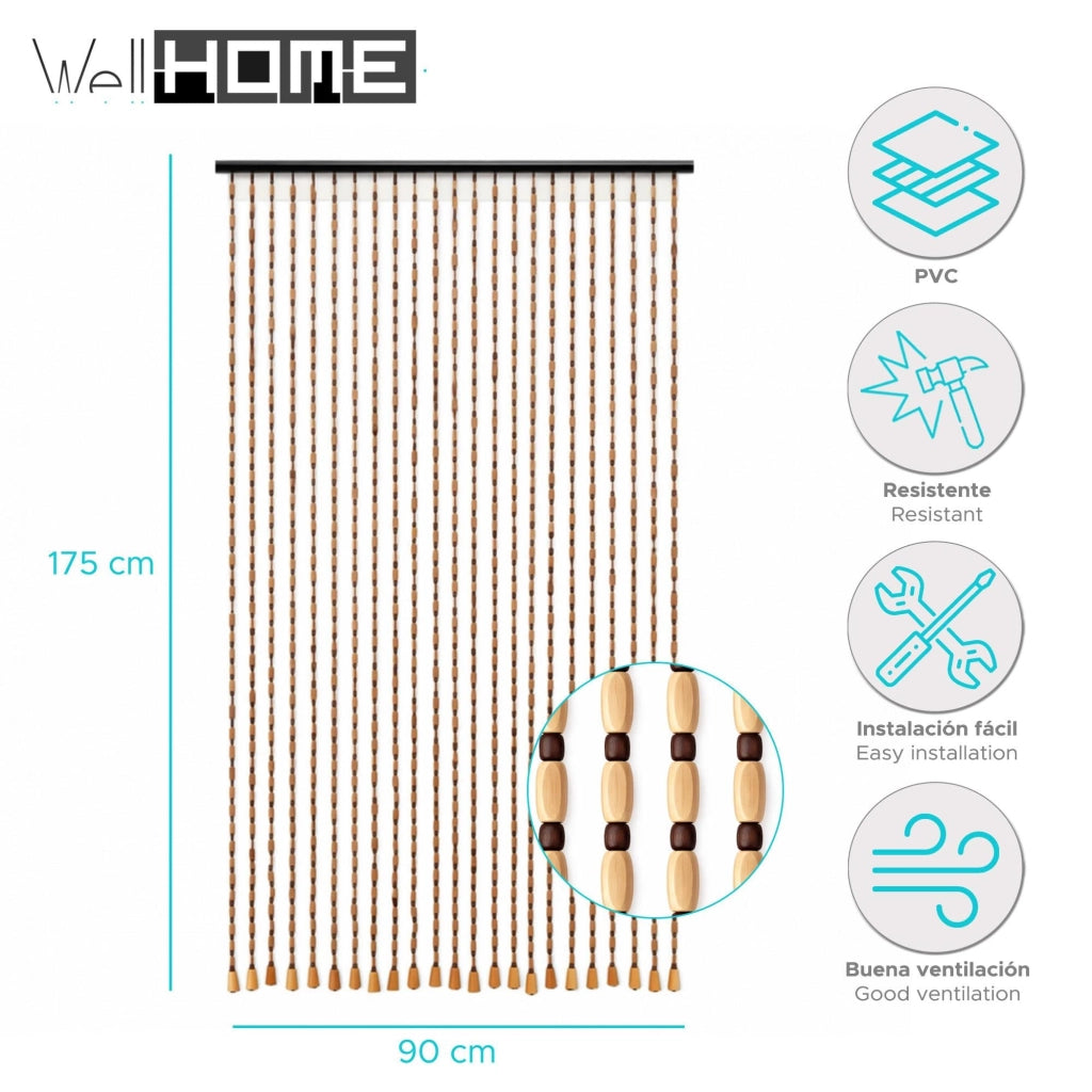 Tende decorative per porte, 175x90 cm, confezione da 2