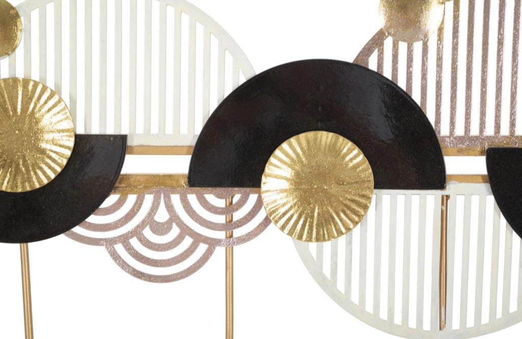 Appendiabiti da Parete in Metallo con 5 Ganci Design Astratto Art Nero
