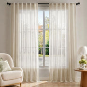 Tende a velo, set da 2, 140x175 cm, color kaki, trasparenti