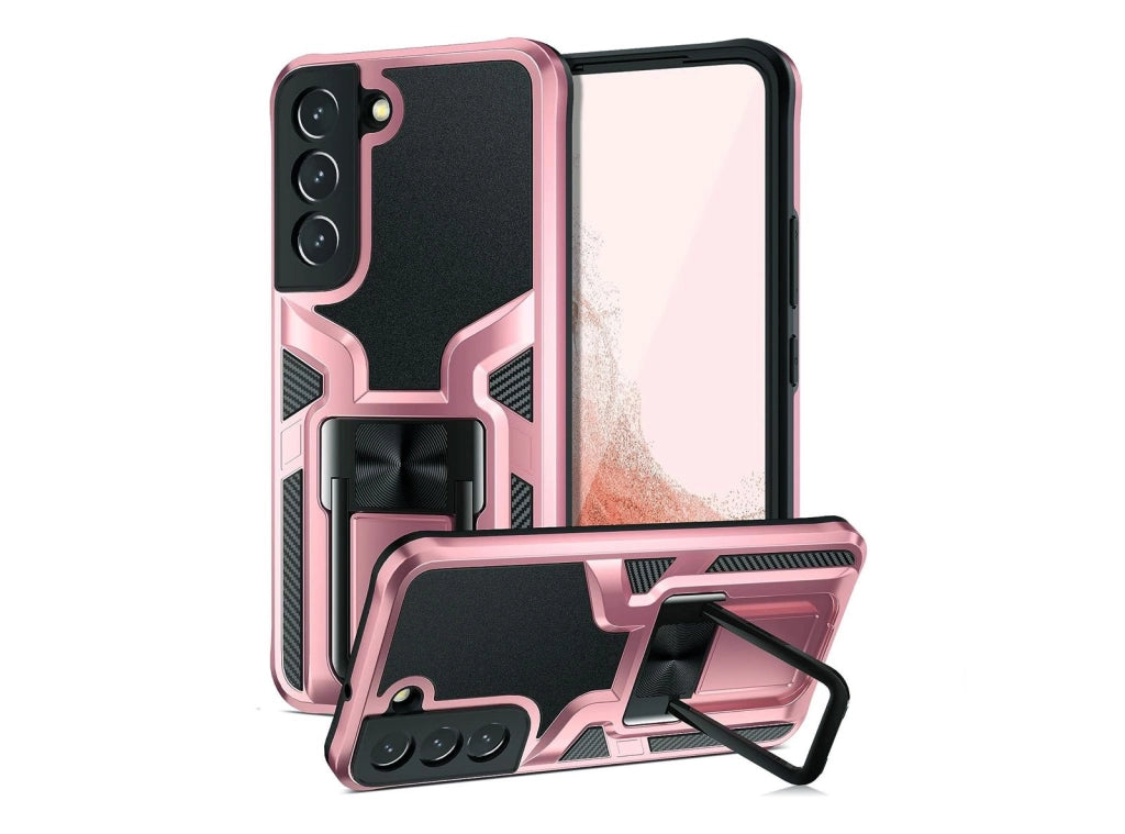 Cover Custodia per Samsung Galaxy S22 Antiurto Rugged con Stand Anello Placca Magnetica Auto e Protezione Fotocamera