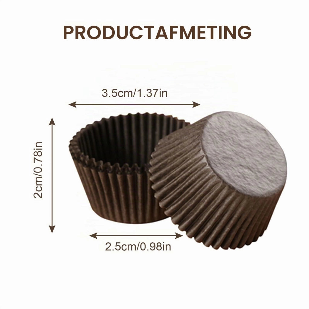 Stampi per mini cupcake, 1000 pezzi, color marrone, diametro 2,5 cm