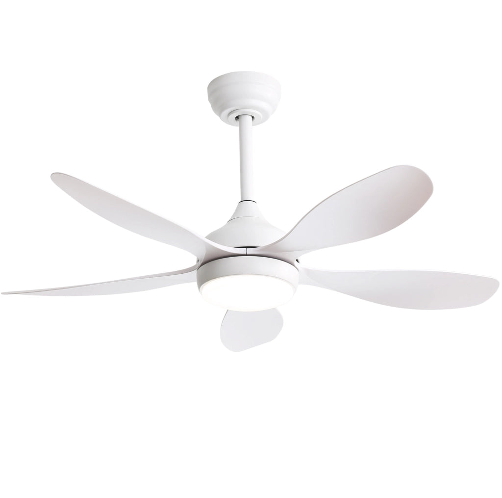 Ventilatore da soffitto 107 cm con luce LED dimmerabile e telecomando, bianco