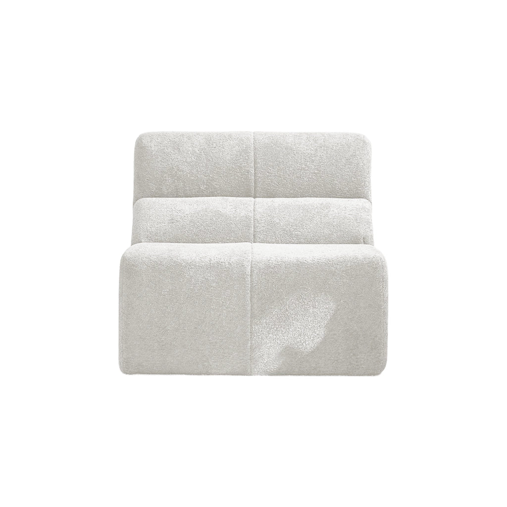 Poltrona 94x110x79 cm ergonomica in velluto bianco