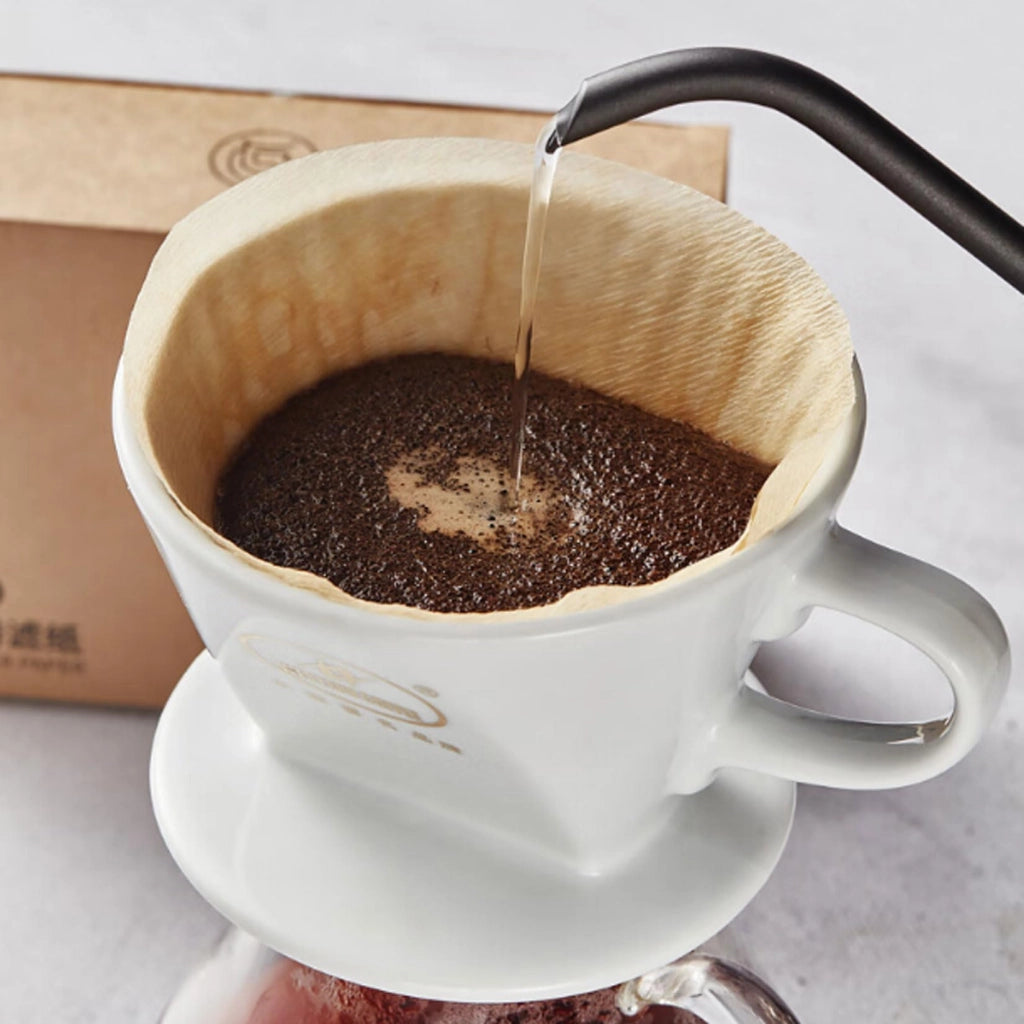 Carta filtro per caffè, dimensione 2, 200 pezzi, non sbiancata, a forma conica