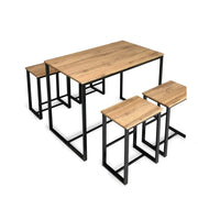 Set tavolo con 4 sgabelli naturale