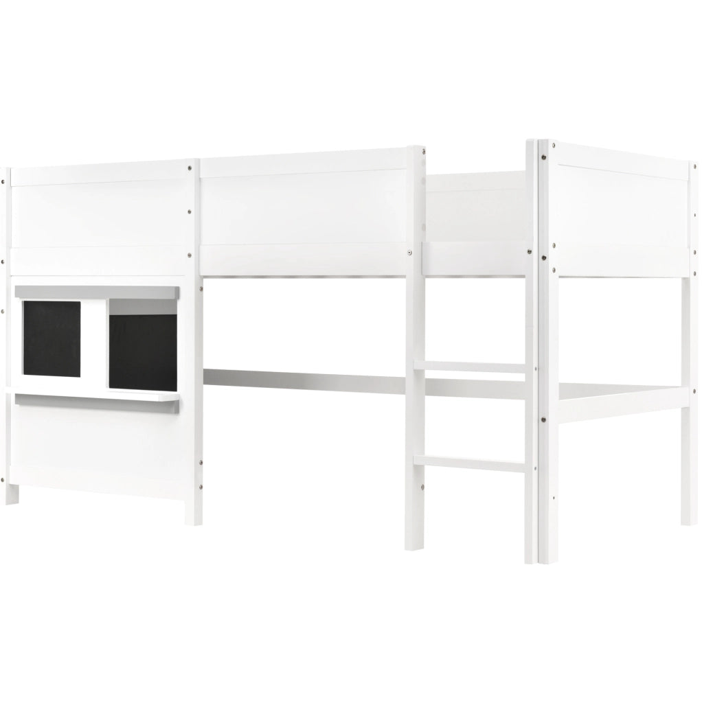 Letto gioco per bambini 90x200 cm bianco con lavagne e ripiano