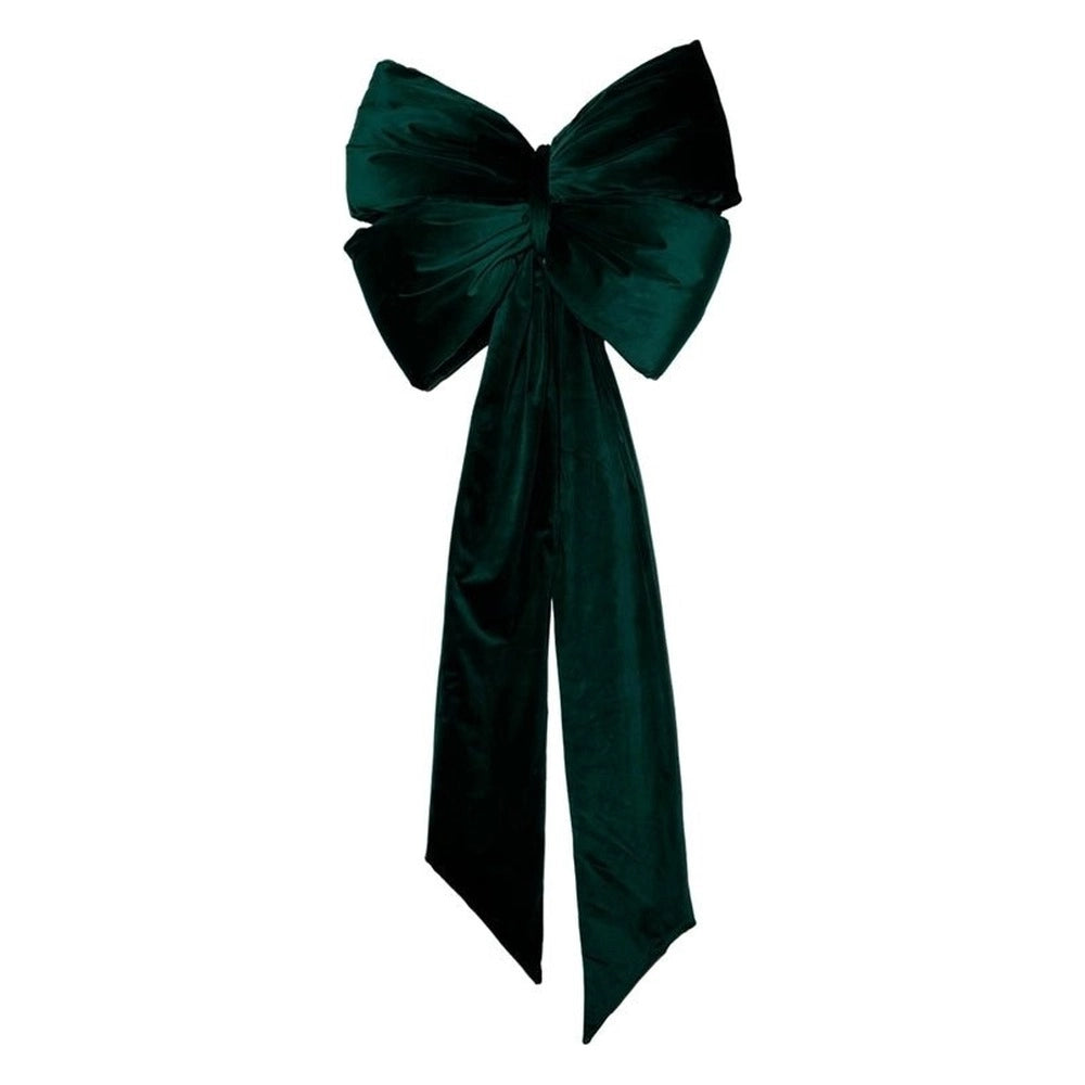 Maxi fiocco di natale in velluto con code lunghe plathea *** colore- verde, confezione 1