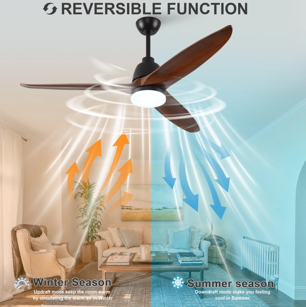 Ventilatore da soffitto 52 pollici con luce dimmerabile e telecomando