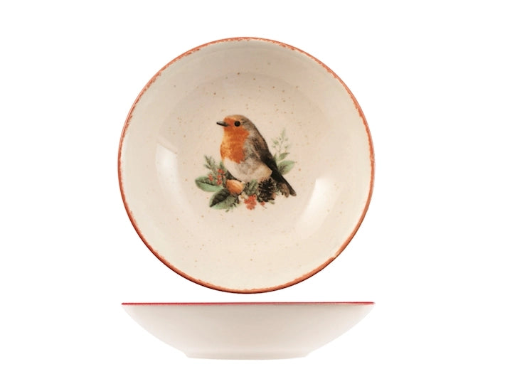Servizio Piatti Crimson Leaves 18 Pezzi in Stoneware – Set Tavola per 6 Persone con Piatti Piani, Fondi e Dessert, Design Coupe Elegante e Decorativo H&H