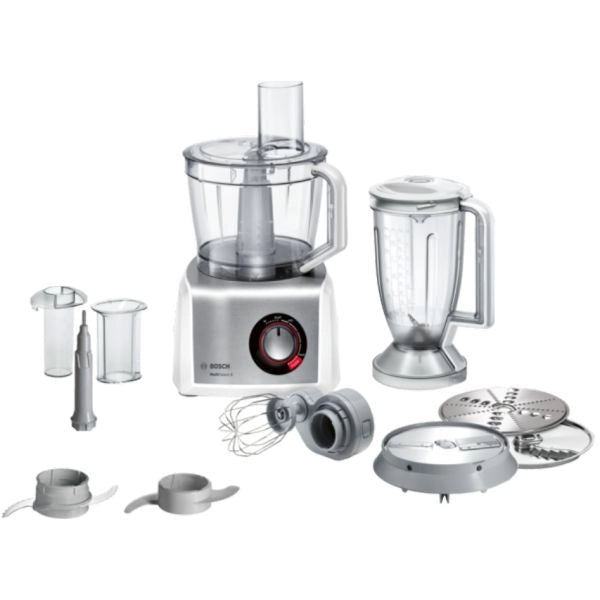 Bosch mc812s814 food processor multitalent 8 1250 w bianco, inox spazzolato