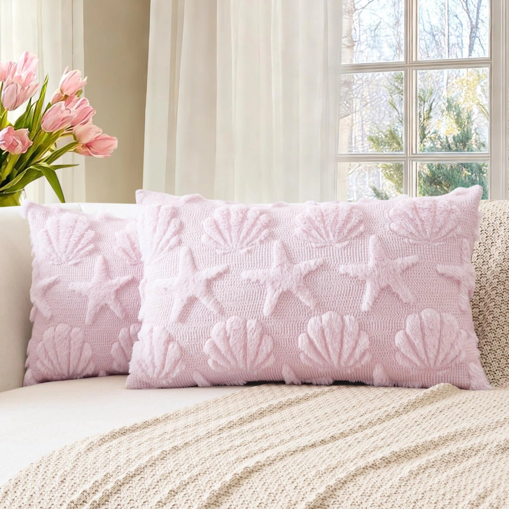 Coperte per cuscini in lana, 2 pezzi, 30x50 cm, rosa