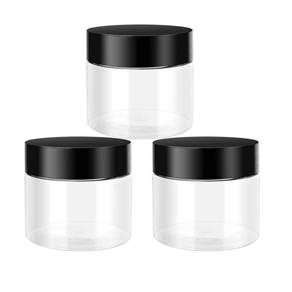 Set di contenitori in plastica trasparente da 60 ml con coperchio