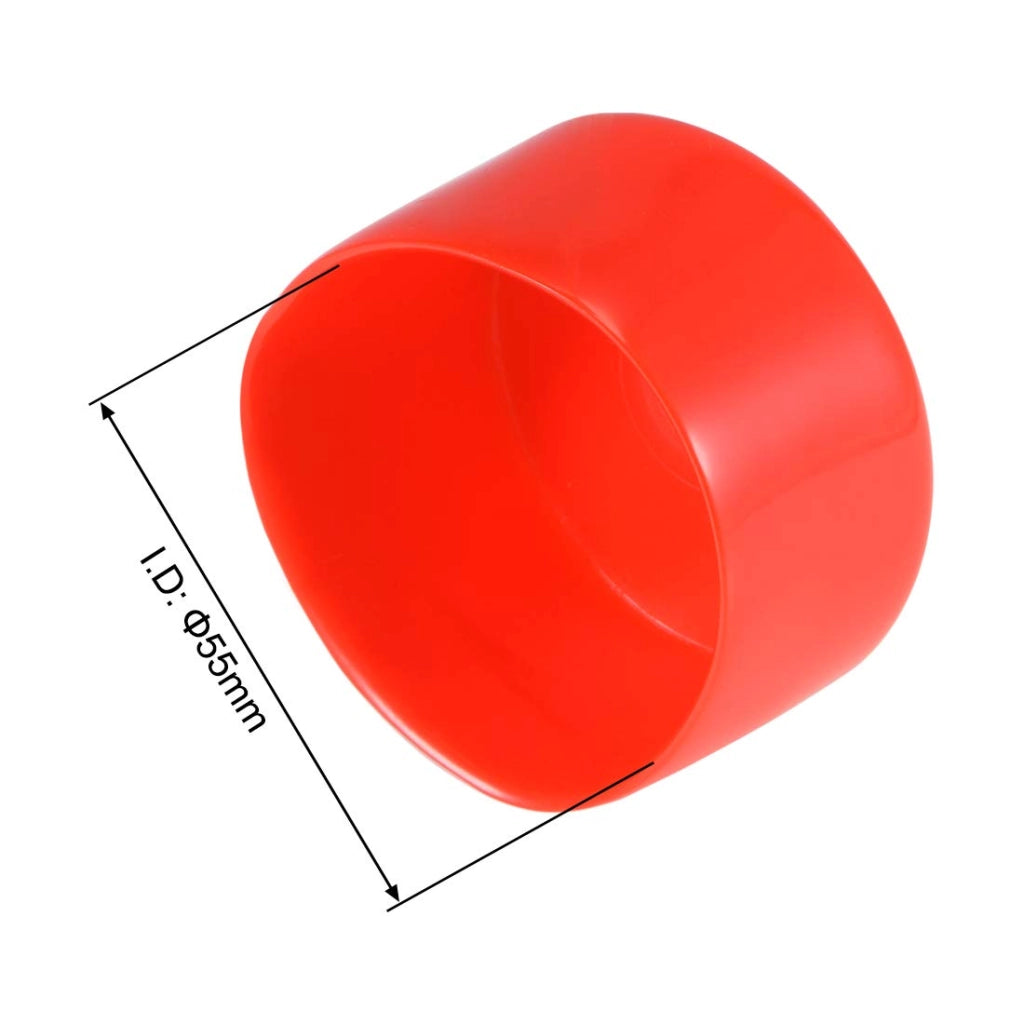 10 cappucci in gomma, terminali rotondi, 55 mm, rossi, per protezione filettature